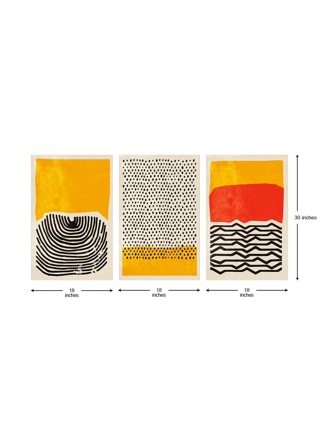 999Store Abstract Yellow Black Orange Wall Art Canvas Painting(Canvas_30X54 Inches) 3Fcanvas217